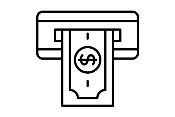 Cash Withdrawal Outline Icon: Practical Uses for Modern Design