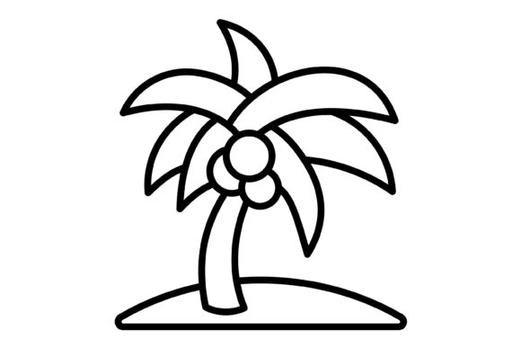 Coconut Tree Outline Icon: Your Go-To for Tropical Flair