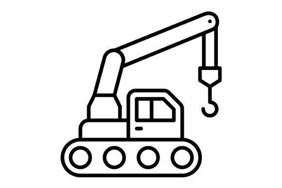 Crane Outline Icon: Your Versatile Design Asset
