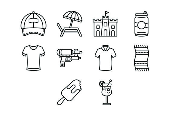 Elevate Your Summer Projects with the Summer Outline Icons Bundle