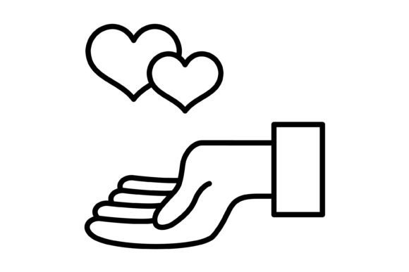 Give Love Outline Icon: A Flexible Asset for Modern Design
