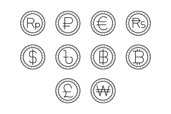 Global Commerce Visualized: The 10 Currency Outline Icons Bundle