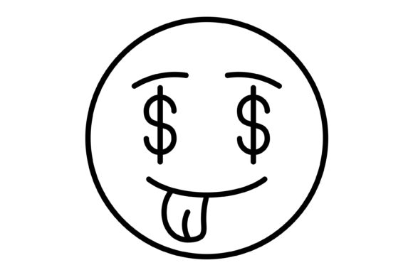 Greed Emoji Outline Icon: A Versatile Symbol for Modern Design