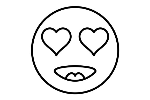 In Love Emoji Outline Icon: A Designer's Go-To Asset