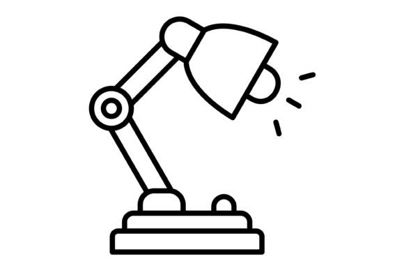 Lamp Outline Icon: A Modern Light for Your Design Toolkit
