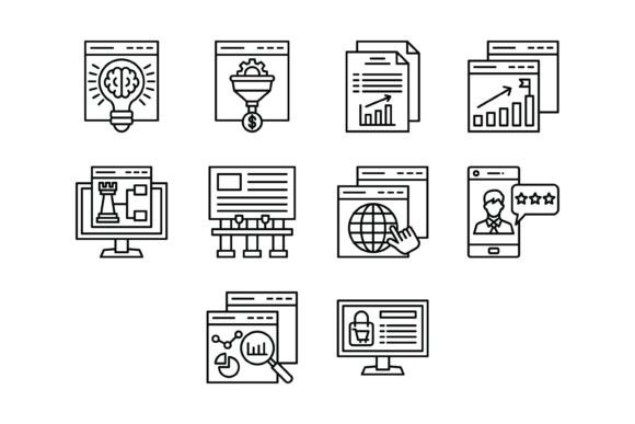 Mastering Visual Clarity: The 10 Digital Marketing Outline Icon Bundle