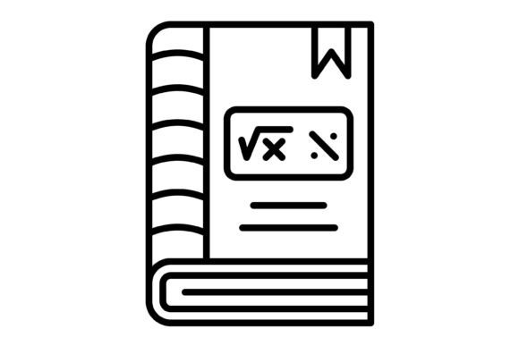 Maths Book Outline Icon: A Modern Graphic for Clear Communication