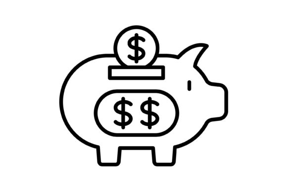 Practical Savings Visualized: The Save Money Outline Icon