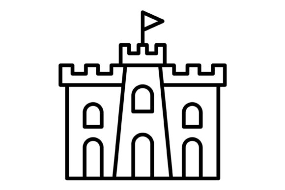 Sand Castle Outline Icon: A Versatile Design Asset for Modern Projects