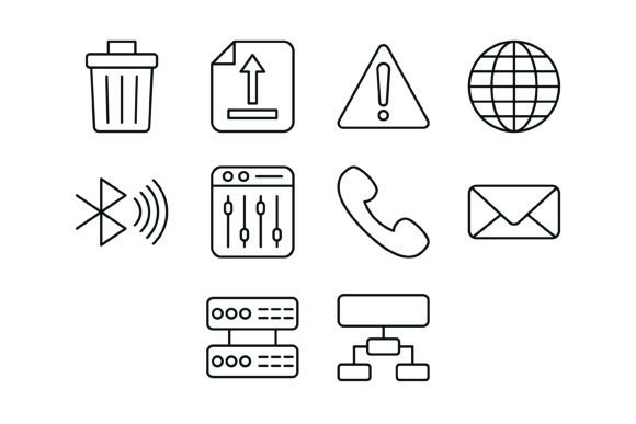Streamline Your Visuals with the 10 UI Outline Icons Bundle