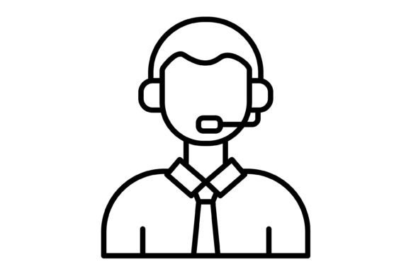 The Call Center Agent Outline Icon: A Versatile Design Asset