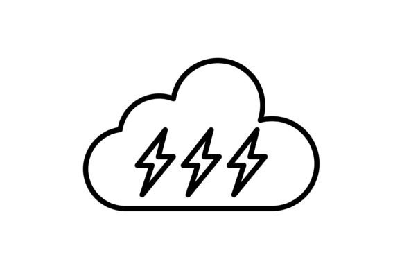 Thunderbolt Outline Icon: A Sharp, Versatile Design Asset