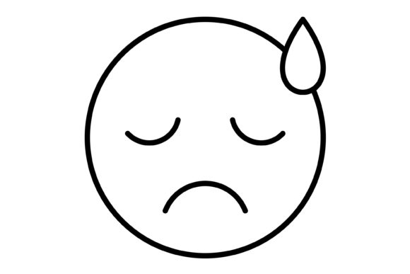 Upset Emoji Outline Icon: Expressive Digital Emotion